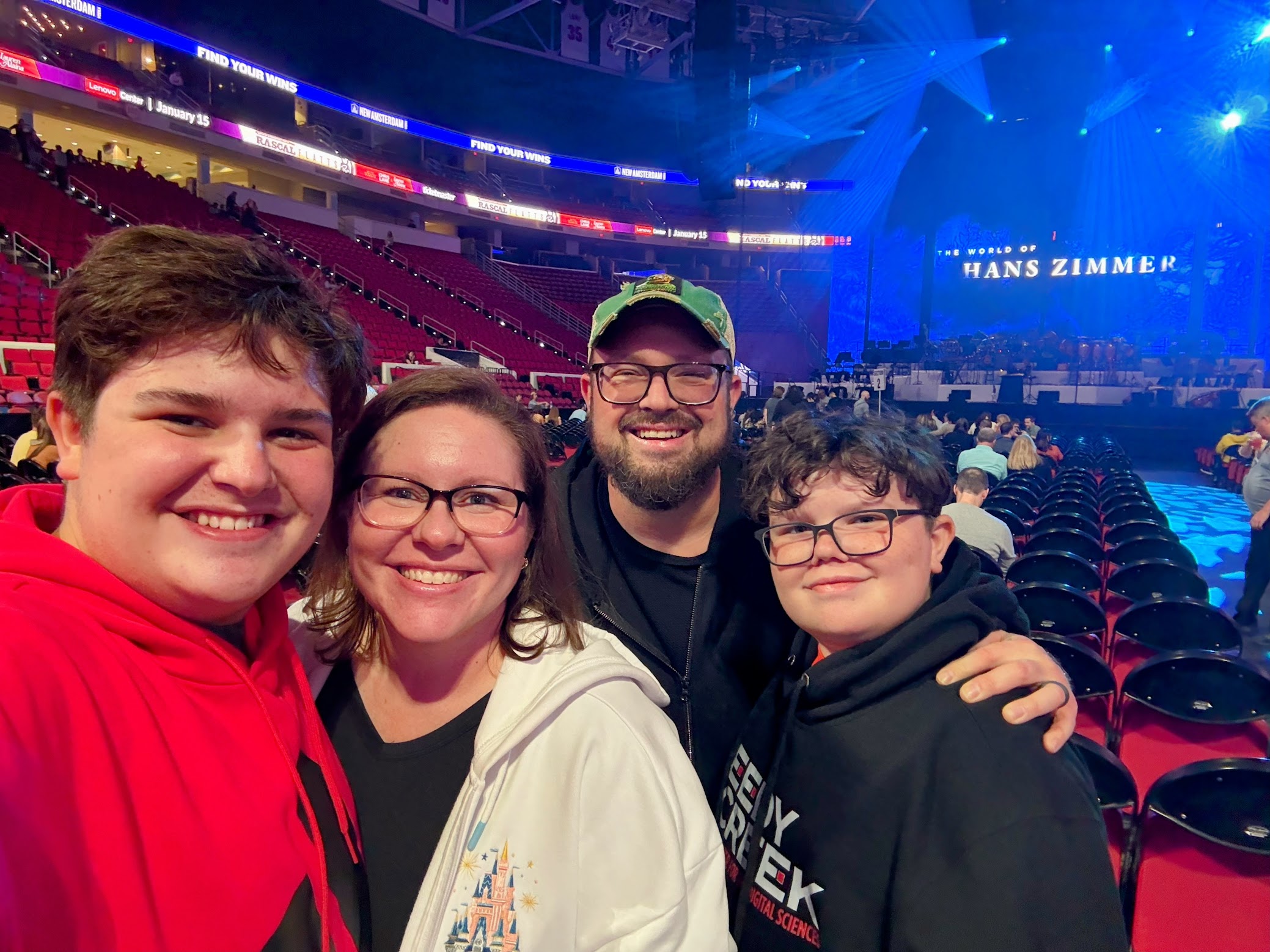 Mike and family at a Hans Zimmer concert